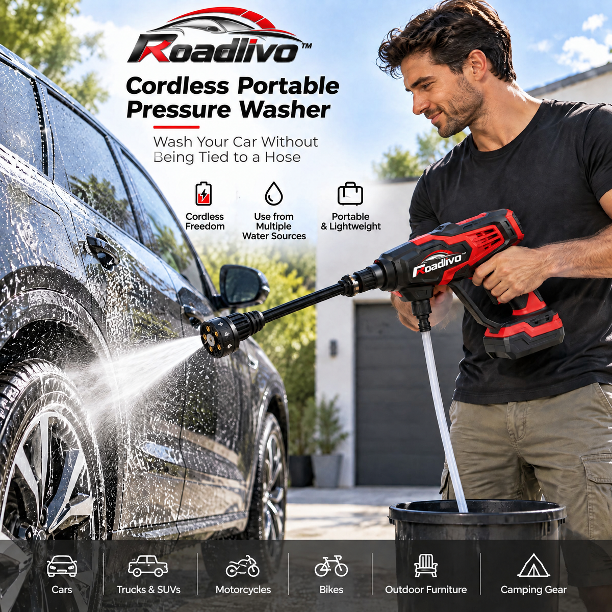 Roadlivo™ Cordless Portable Pressure Washer